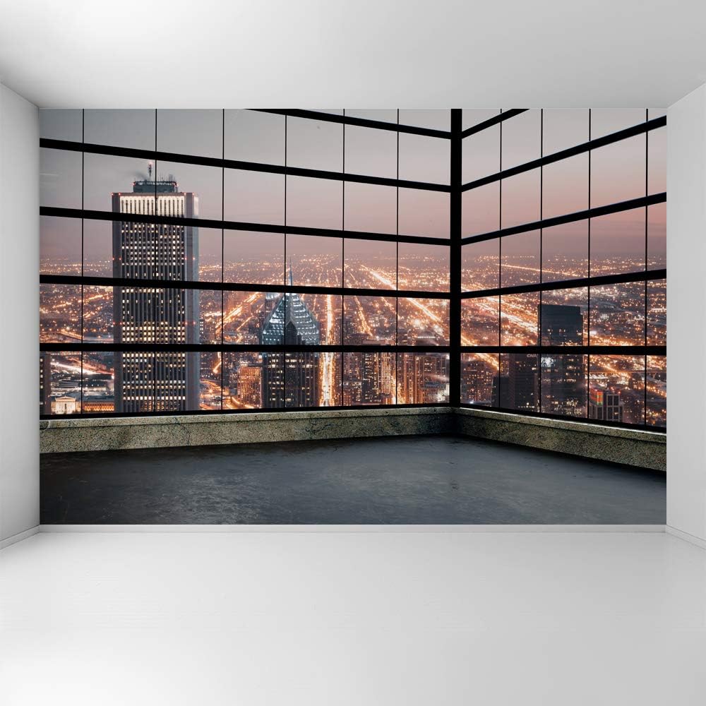 3D Cityscape Removable Wallpaper Wall Sticker 100x144 inches O943569