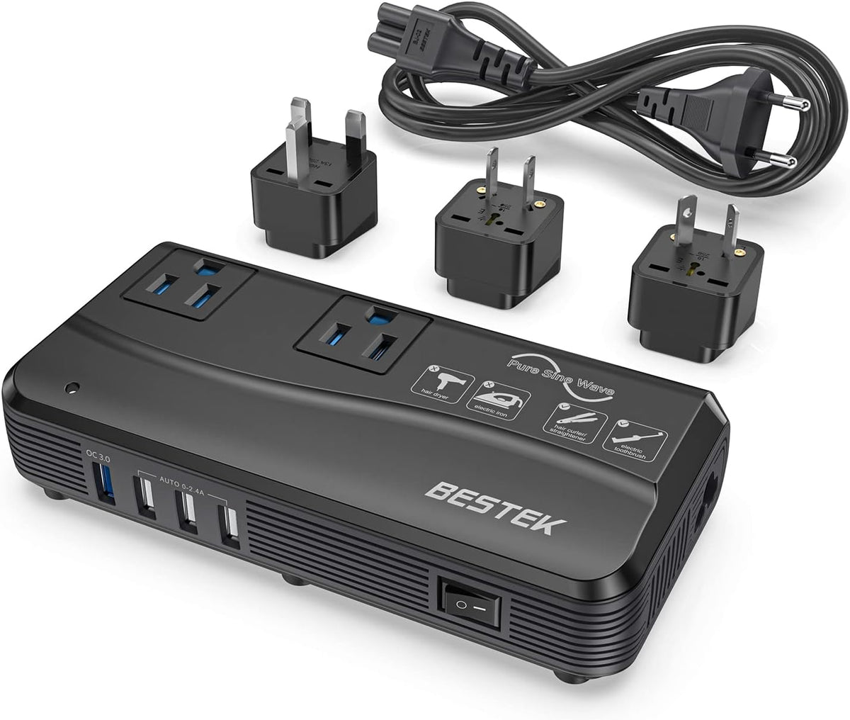 150W Voltage Converter Adapter 240V to 110V A593