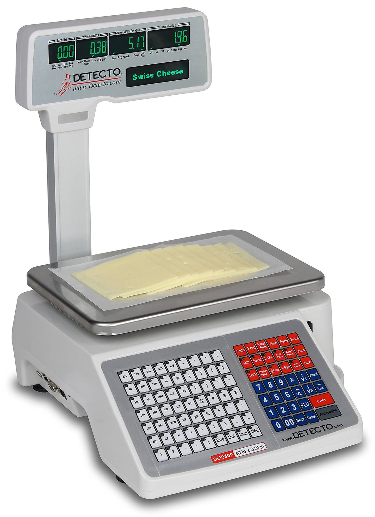 Deli Scale with Integral Printer, Tower Pole Display, 30 lb. x 0.01 lb. E168