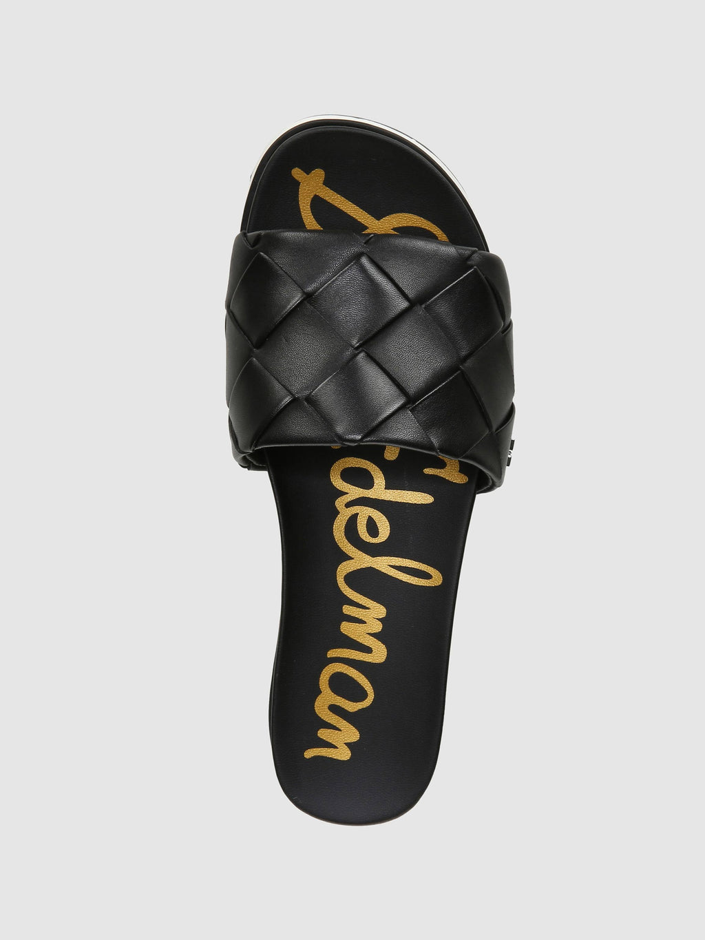 Black Woven Leather Slide X138