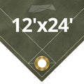 Olive Drab Canvas Tarps 12' x 24' F95816