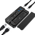 10-in-1 USB-C Docking Station with M.2 NVME and SATA SSD Enclosure HDMI Grey K864