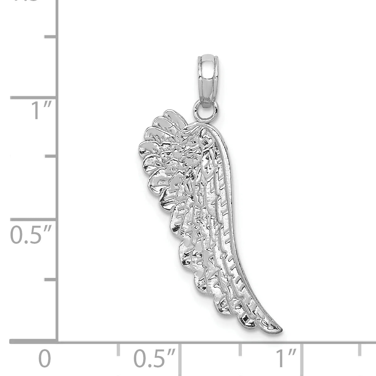 14K White Gold Angel Wing Pendant T32597