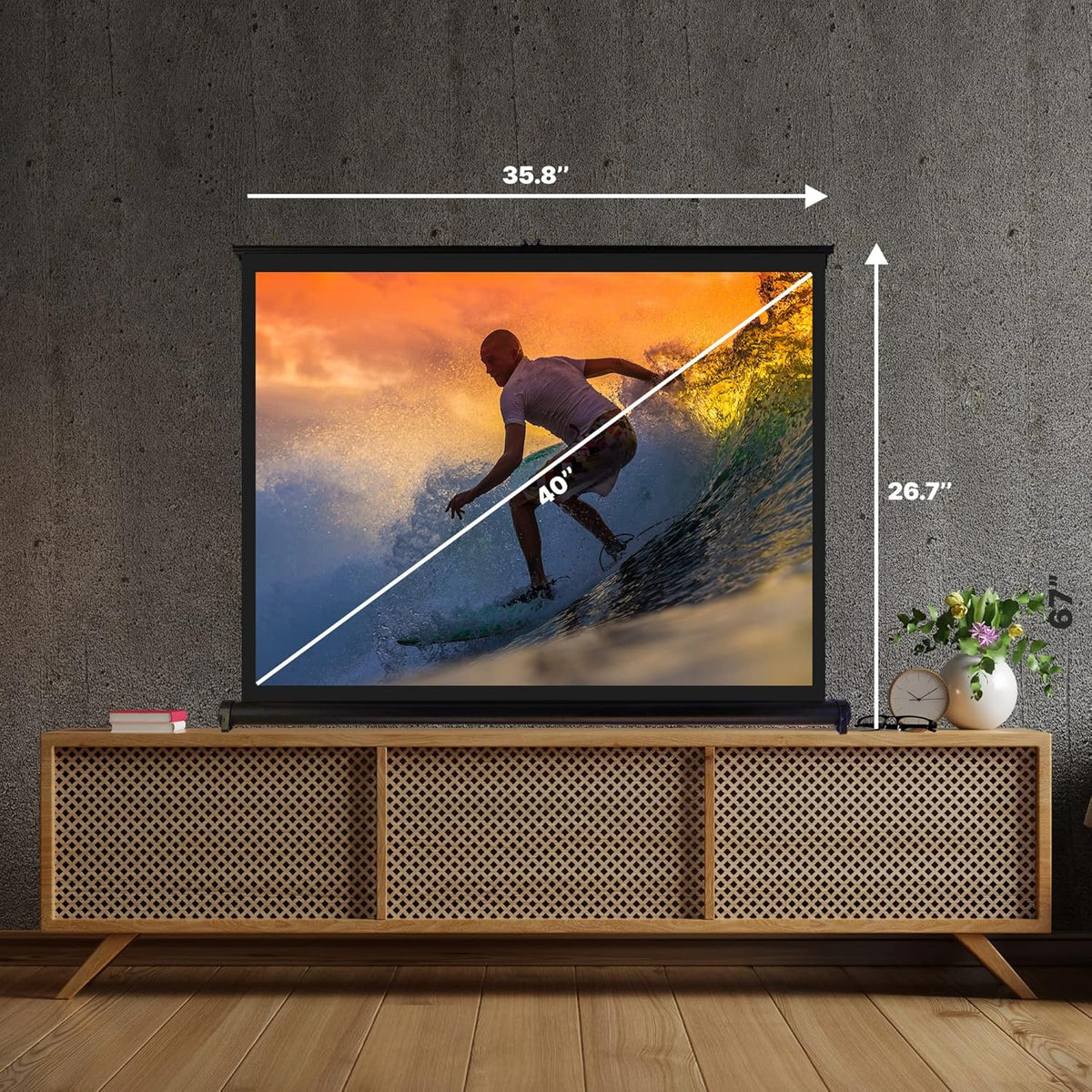40 Inch Portable Projector Screen with Stand Z603081
