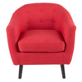 Red Fabric Accent Chair with Black Wooden Legs L969