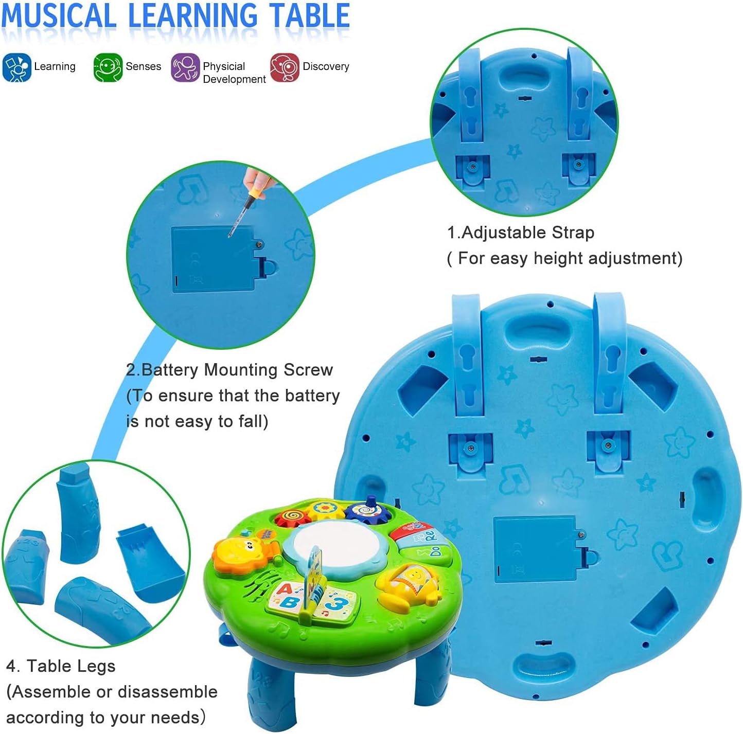 Musical Learning Table Activity Center for Infant Toddler Kids O880