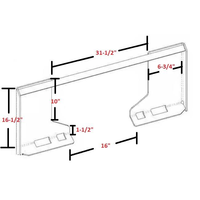 5/16x22 Quick Tach Loader Cut Out Universal Mount Plate H221181