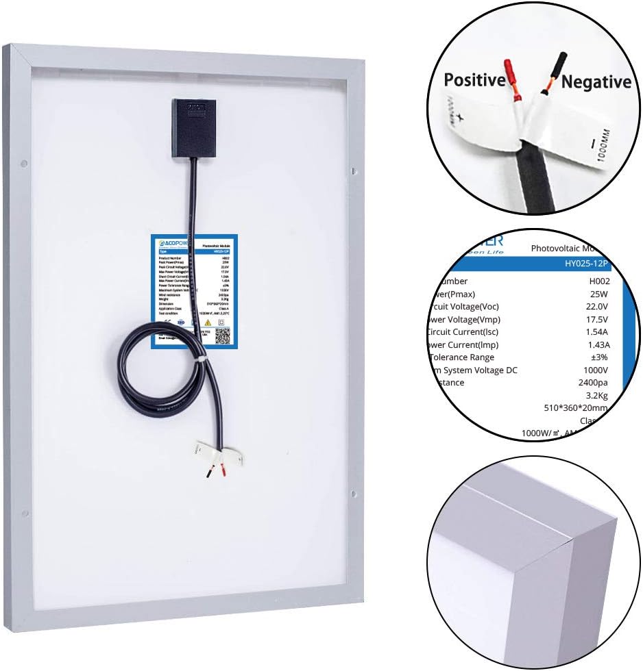 12V 25W 5A Polycrystalline Solar Panel & Charge Controller with USB 5V Output K1543