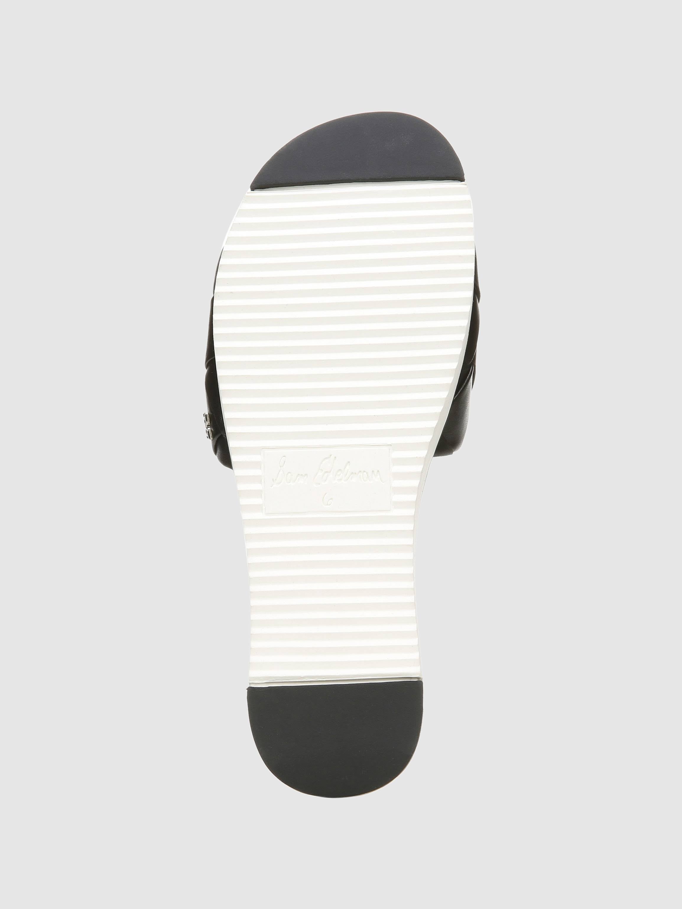 Black Woven Leather Slide X138