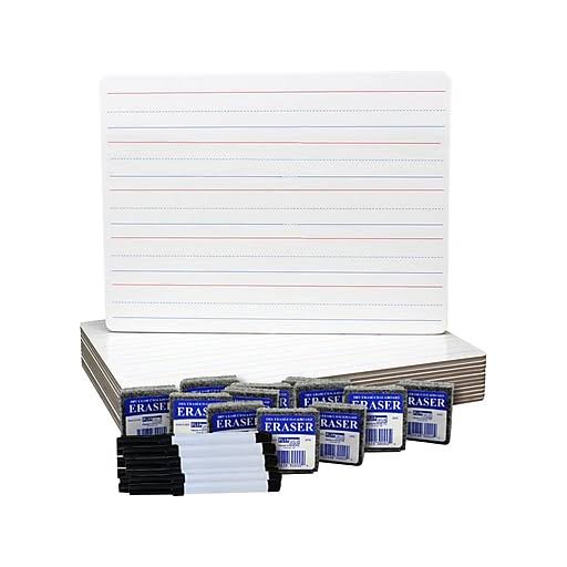Two Sided Magnetic Dry Erase Boards with Erasers and Pen V642