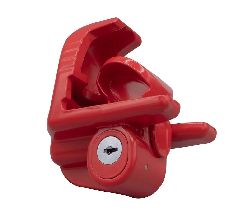 2 Pack Trailer Ball Hitch Lock with Keys, Heavy-Duty Steel Red Coupler Lock D935143