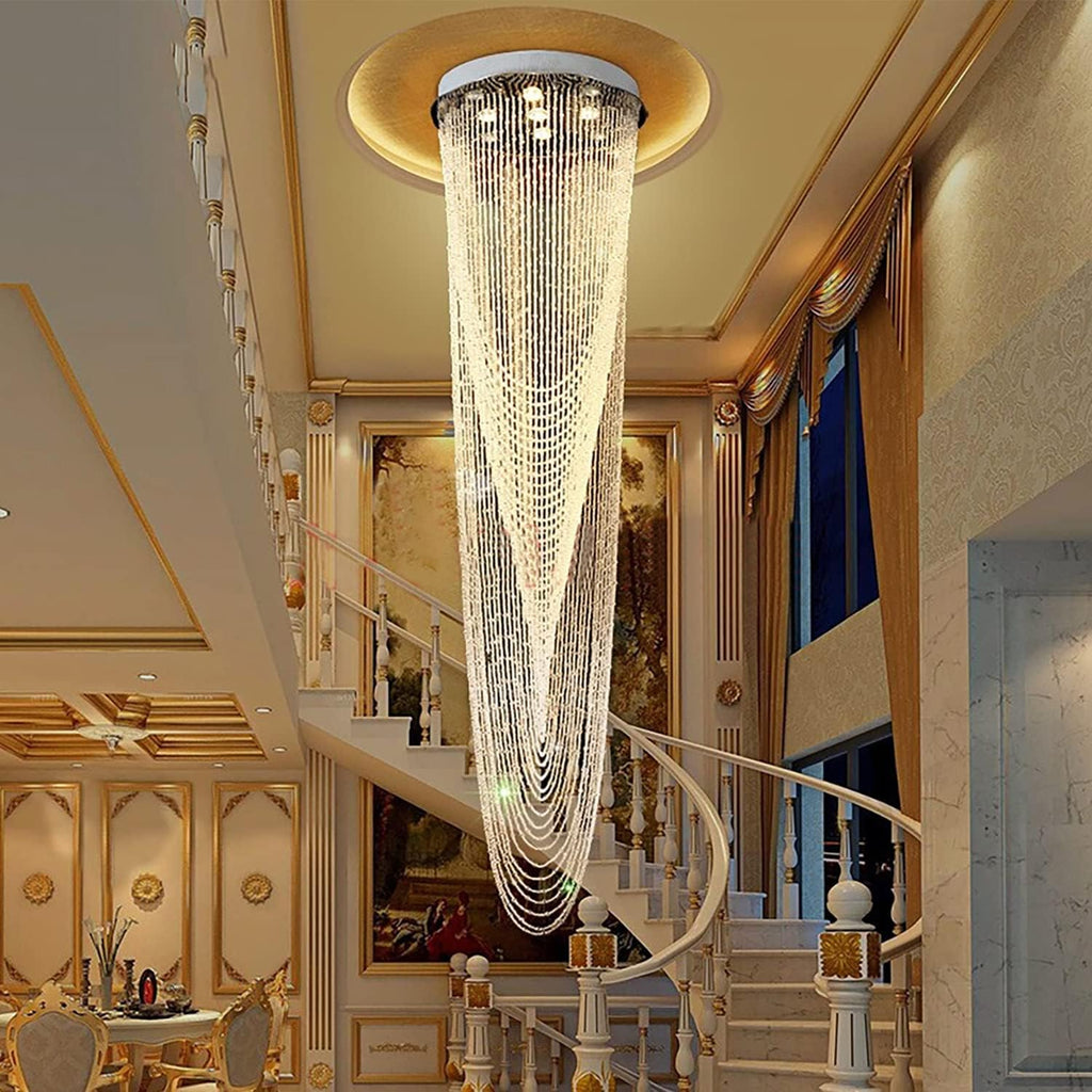 Modern Crystal Chandelier, H91'' High Z230