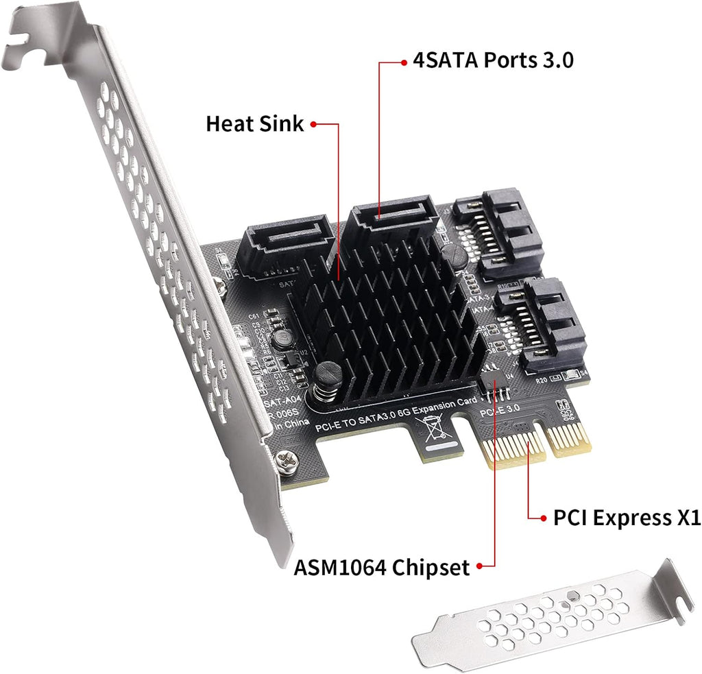 PCIe SATA Card 4 Port Expansion Card Adapter Converter Card G75491