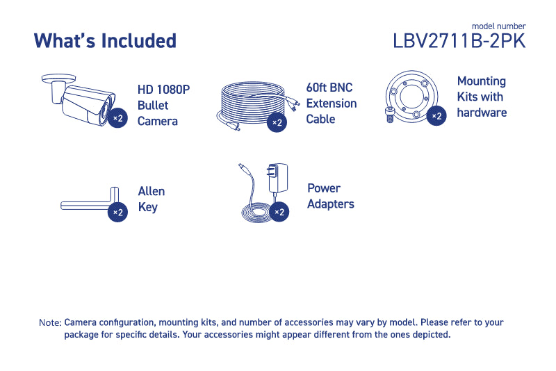 1080p HD Weatherproof Night-Vision Security Cameras (2-Pack) A1683