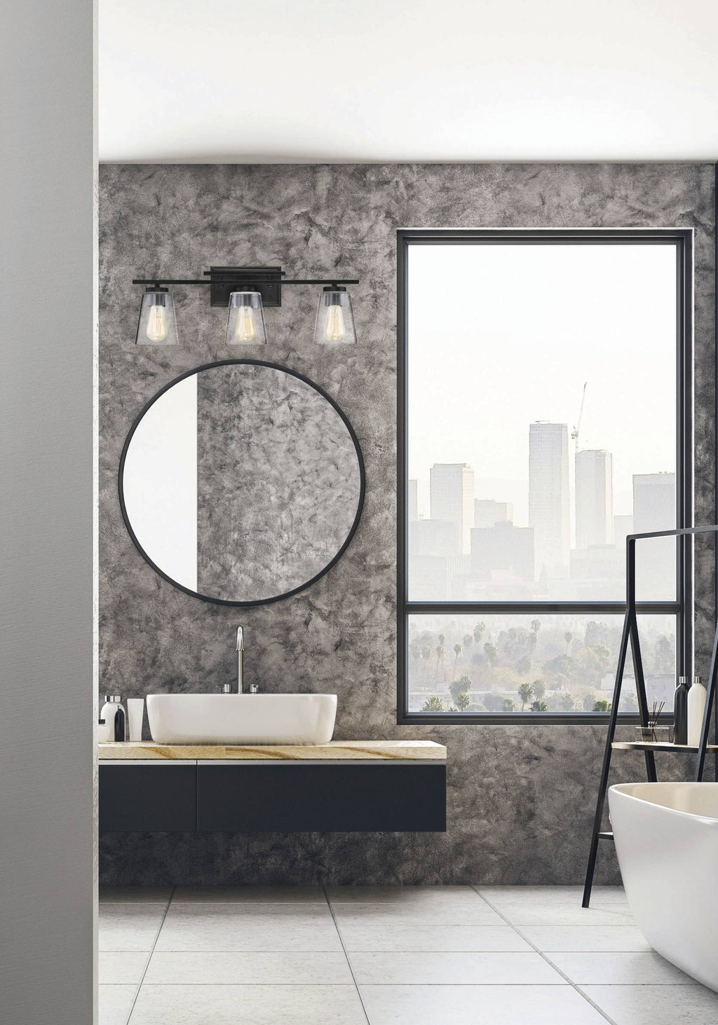 Black 3 Light Bath Bar O316