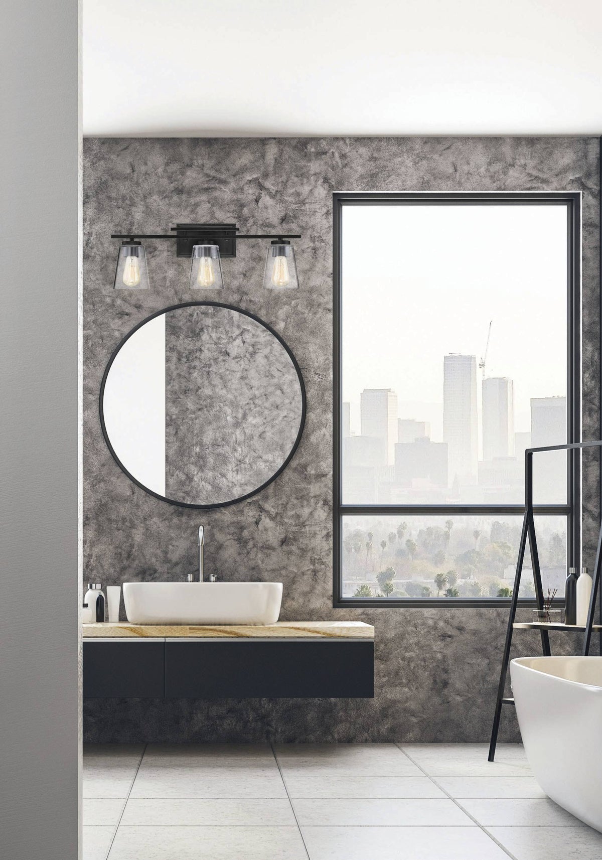 Black 3 Light Bath Bar O316