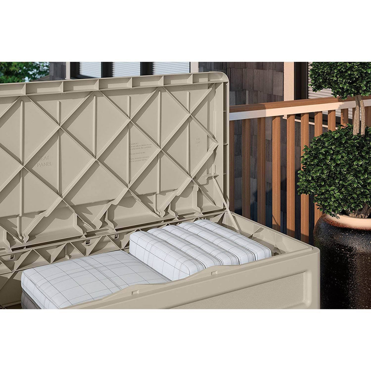 73-Gallon Resin Outdoor Storage Deck Box with Seat (2 Pack) H79512