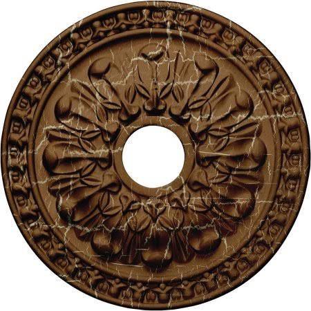 18x22OD x 3 1/2x22ID x 1 3/8x22P Ceiling Medallion, Hand-Painted Smokey Topaz Crackle M3194